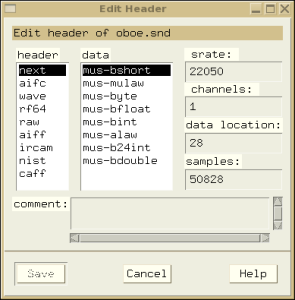 edit header dialog