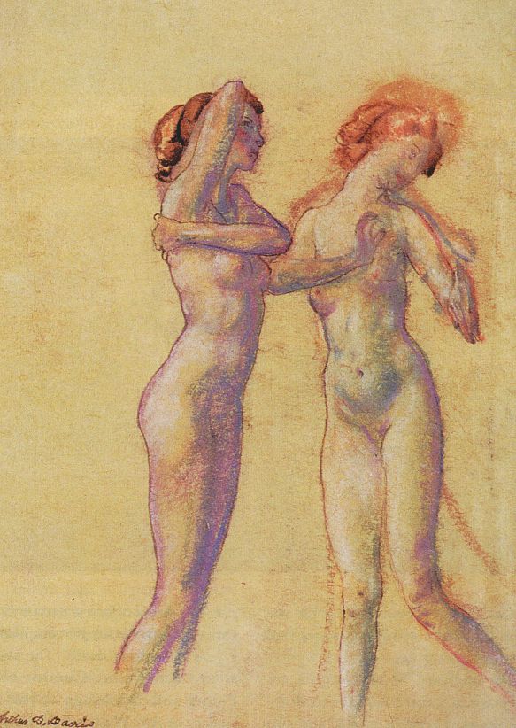 Two Standing Female Nudes