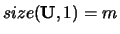 $size({\bf U},1) = m$