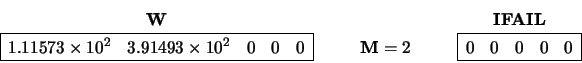 \begin{displaymath}
\begin{array}{c} {\bf W} \\
\begin{array}{\vert rrrrr\ver...
...t} \hline
0 & 0 & 0 & 0 & 0 \\
\hline \end{array} \end{array}\end{displaymath}